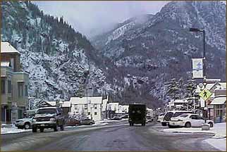 East Main Street in Frisco during the winter